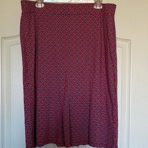 Boden Circle Patterned Skirt - Red and purple jersey stretch pull on sz 16L 14?